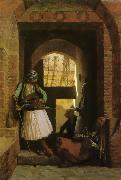 Jean Leon Gerome Arnauts of Cairo at the Gate of Bab-el-Nasr oil painting reproduction